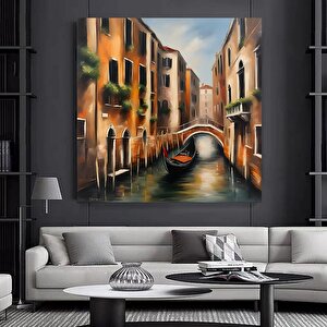 Yağlı Boya Tarzı Venedik İtalya Kanvas Duvar Sanatı, Venedik Kanvas Sanatı 80x80 cm