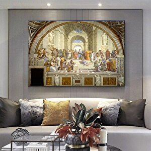 Atina Okulu Kanvas Reprodüksiyonu – Raphael Ve Sokrates Tablosu – Tarihi Sanat 60x120 cm
