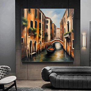 Yağlı Boya Tarzı Venedik İtalya Kanvas Duvar Sanatı, Venedik Kanvas Sanatı 70x70 cm
