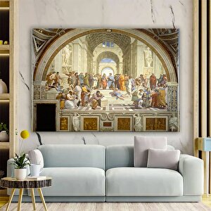 Atina Okulu Kanvas Reprodüksiyonu – Raphael Ve Sokrates Tablosu – Tarihi Sanat 120x150 cm
