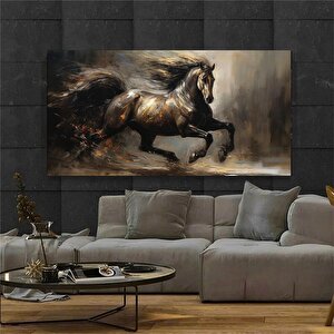 At Kanvas Tablo; Şahlanan At Tablosu; Modern Ofis Dekoru