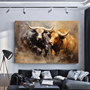 İki Boğa Kavgası Kanvas Tablo; Vahşi Yaşam