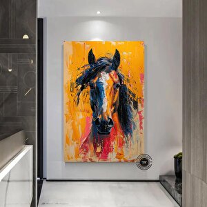 Soyut At Tablosu Kopyası | Renkli At Portresi | Asmaya Hazır