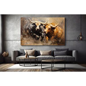 İki Boğa Kavgası Kanvas Tablo; Vahşi Yaşam