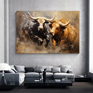 İki Boğa Kavgası Kanvas Tablo; Vahşi Yaşam