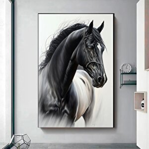 At Kanvas Tablo; Şahlanan At Dekoru; Modern Duvar Dekoru; Ofis Dekoru 30x40 cm