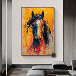 Soyut At Tablosu Kopyası | Renkli At Portresi | Asmaya Hazır 120x150 cm