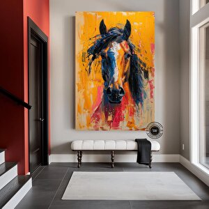 Soyut At Tablosu Kopyası | Renkli At Portresi | Asmaya Hazır 120x150 cm
