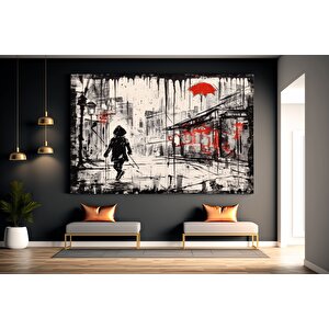 Kentsel Stil Kanvas | Banksy Tarzı Kanvas Sanatı | Sokak Graffiti Baskısı | Modern Ev Dekoru | Banks