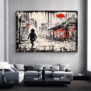 Kentsel Stil Kanvas | Banksy Tarzı Kanvas Sanatı | Sokak Graffiti Baskısı | Modern Ev Dekoru | Banks