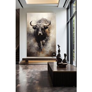 Şarj Eden Boğa Kanvas Baskı; Dinamik Hayvan Sanatı