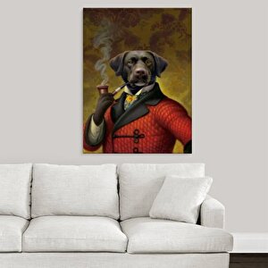 İskoç Terrierli İskoç Köpek Kanvas Tablosu, Köpek Çizimli Duvar Dekoru, Köpeksever Hediye 80x120 cm