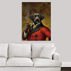 İskoç Terrierli İskoç Köpek Kanvas Tablosu, Köpek Çizimli Duvar Dekoru, Köpeksever Hediye 40x60 cm