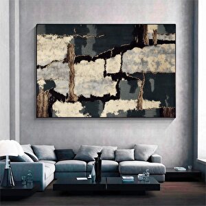 Soyut Kanvas Baskı; Petrol Boya Sanatı; Renkli Duvar Sanatı 90x150 cm