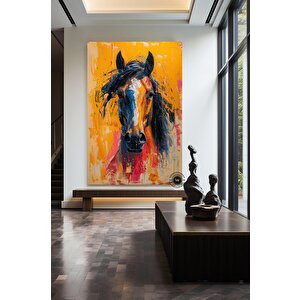 Soyut At Tablosu Kopyası | Renkli At Portresi | Asmaya Hazır