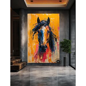 Soyut At Tablosu Kopyası | Renkli At Portresi | Asmaya Hazır
