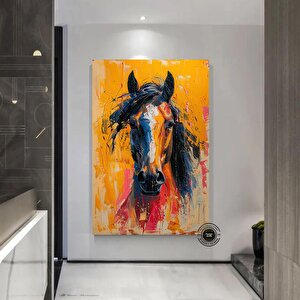 Soyut At Tablosu Kopyası | Renkli At Portresi | Asmaya Hazır