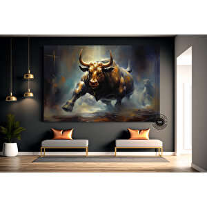 Boğa Kanvas Resmi; Renkli Boğa; Boğa Tablo Sanatı; Boğa Duvar Dekoru; Highland İneği; Soyut Boğa Kan 20x30 cm