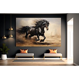At Kanvas Tablo; Şahlanan At; Ofis Dekor 90x150 cm