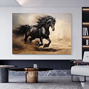 At Kanvas Tablo; Şahlanan At; Ofis Dekor 60x120 cm