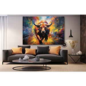 Boğa Graffiti Duvar Sanatı, Hayvan Boğa Sanatı Graffiti Baskısı, Modern, Kentsel 120x180 cm