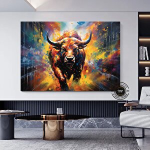 Boğa Graffiti Duvar Sanatı, Hayvan Boğa Sanatı Graffiti Baskısı, Modern, Kentsel 150x250 cm