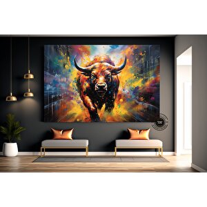 Boğa Graffiti Duvar Sanatı, Hayvan Boğa Sanatı Graffiti Baskısı, Modern, Kentsel 150x250 cm