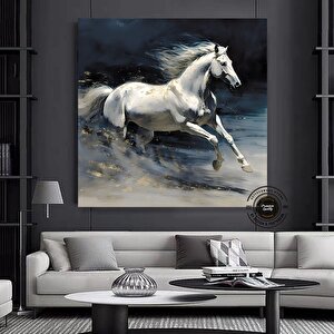 Soyut At Tablosu, Büyük Orijinal At Kanvas Tablosu, At Posteri, Duvar Sanatı Kanvas Tasarımı 120x120 cm
