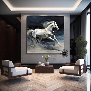 Soyut At Tablosu, Büyük Orijinal At Kanvas Tablosu, At Posteri, Duvar Sanatı Kanvas Tasarımı 50x50 cm