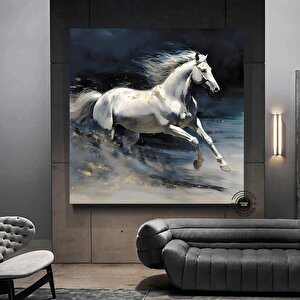 Soyut At Tablosu, Büyük Orijinal At Kanvas Tablosu, At Posteri, Duvar Sanatı Kanvas Tasarımı 50x50 cm