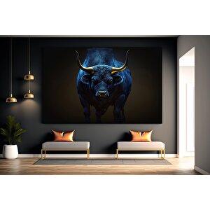 Boğa Kanvas Sanatı - Altın & Siyah; Finans Merkezi Dekoru