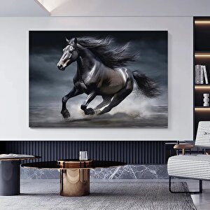 Şahlanan At Kanvas Tablo; Modern Dekor 90x150 cm