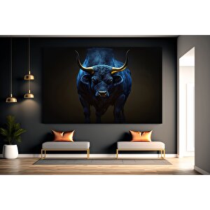 Boğa Kanvas Sanatı - Altın & Siyah; Finans Merkezi Dekoru