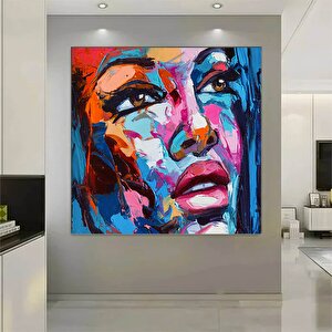 Kadın Portre Sanatı, Sulu Boya Kanvas, Renkli Kadın Modern Duvar Dekoru