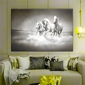 Beyaz Atlar Tablosu – Duvar Sanatı Baskısı, At Portresi