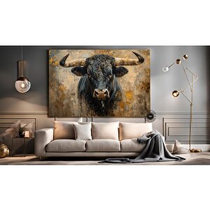 Boğa Kanvas Tablosu, Renkli Boğa, Boğa Resmi Sanatı, Boğa Duvar Dekoru, Highland Ineği