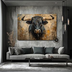 Boğa Kanvas Tablosu, Renkli Boğa, Boğa Resmi Sanatı, Boğa Duvar Dekoru, Highland Ineği 120x180 cm