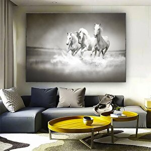 Beyaz Atlar Tablosu – Duvar Sanatı Baskısı, At Portresi