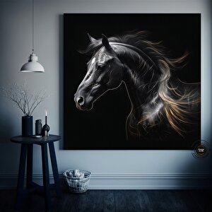 Siyah At Duvar Sanatı – Çerçeveli Veya Çerçevesiz Kanvas