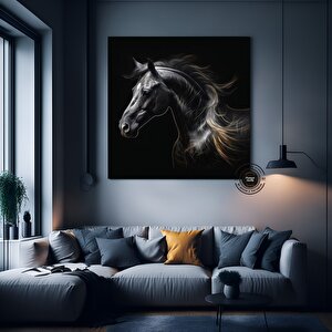 Siyah At Duvar Sanatı – Çerçeveli Veya Çerçevesiz Kanvas