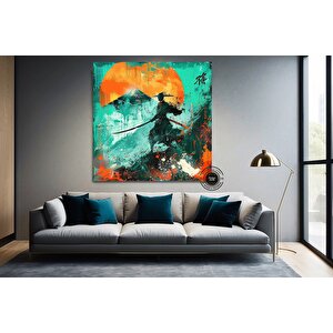 Yağlı Boya Tarzı Samuray Kanvas; Samuray Duvar Dekoru; Poster