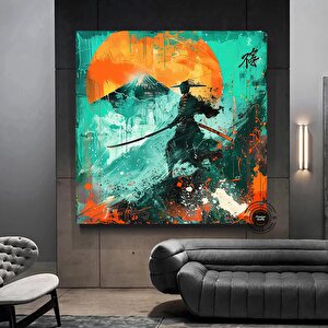Yağlı Boya Tarzı Samuray Kanvas; Samuray Duvar Dekoru; Poster