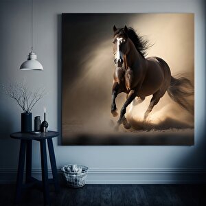 At Kanvas Tablosu – Hayvan Temalı Ev Dekoru – Lüks Kanvas Impressyon 60x60 cm