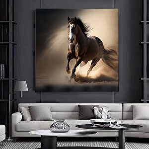 At Kanvas Tablosu – Hayvan Temalı Ev Dekoru – Lüks Kanvas Impressyon 70x70 cm