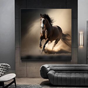 At Kanvas Tablosu – Hayvan Temalı Ev Dekoru – Lüks Kanvas Impressyon 70x70 cm