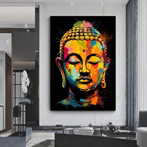 Buda Kanvas Tablosu, Yoga Sanatı, Meditasyon Sanatı Baskısı, Buda Duvar Manzarası 90x150 cm