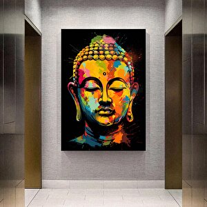 Buda Kanvas Tablosu, Yoga Sanatı, Meditasyon Sanatı Baskısı, Buda Duvar Manzarası 90x150 cm