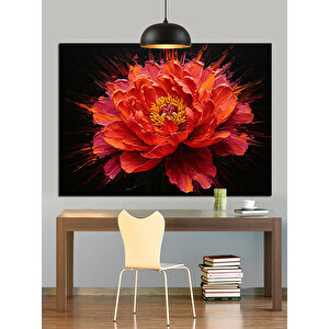 Alevli Kırmızı Çiçek Dekoratif Kanvas - Mdf Ahşap Tablo 25x35 cm