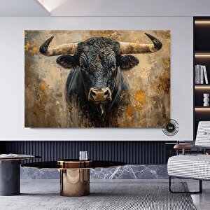 Boğa Kanvas Tablosu, Renkli Boğa, Boğa Resmi Sanatı, Boğa Duvar Dekoru, Highland Ineği 40x60 cm