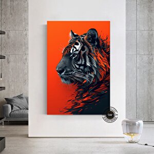 Heybetli Kaplan Kanvas Tablo | Canlı Yağlı Boya Bengal Portresi